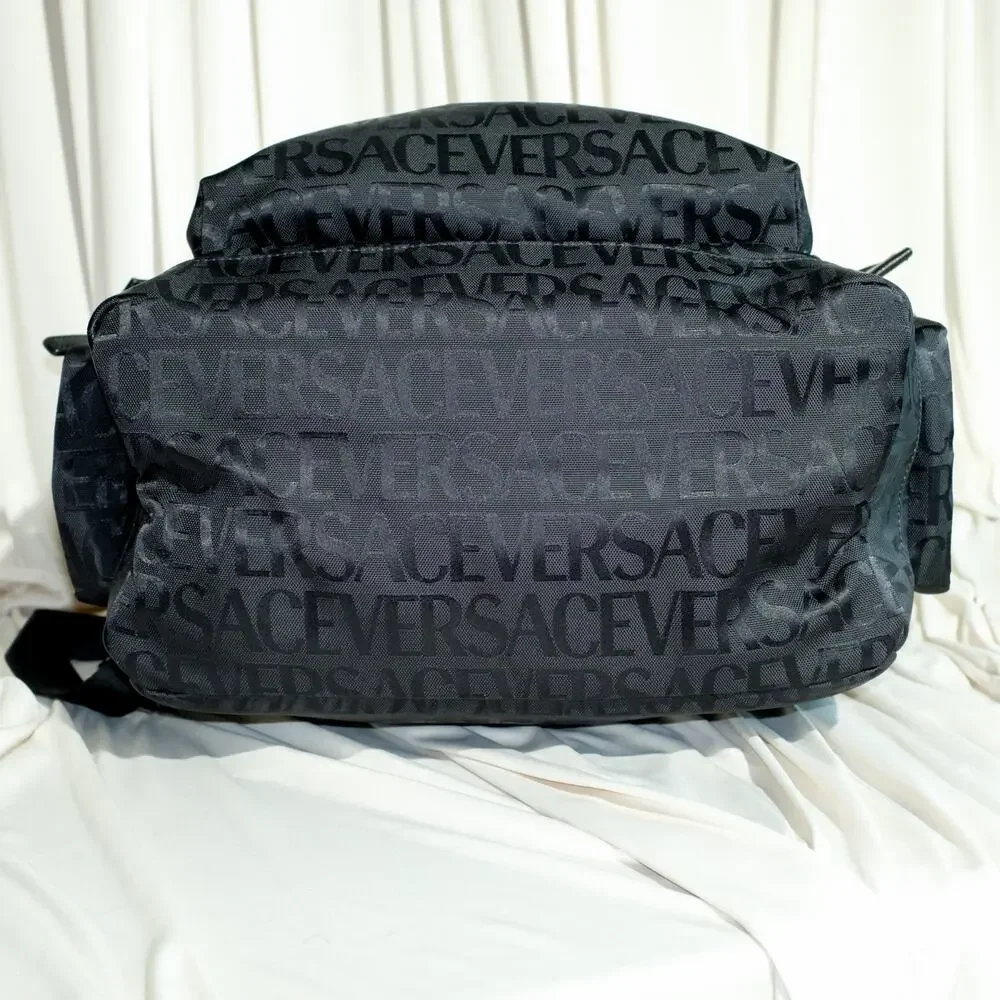 Versace Allover Neo Nylon Backpack Black NWT